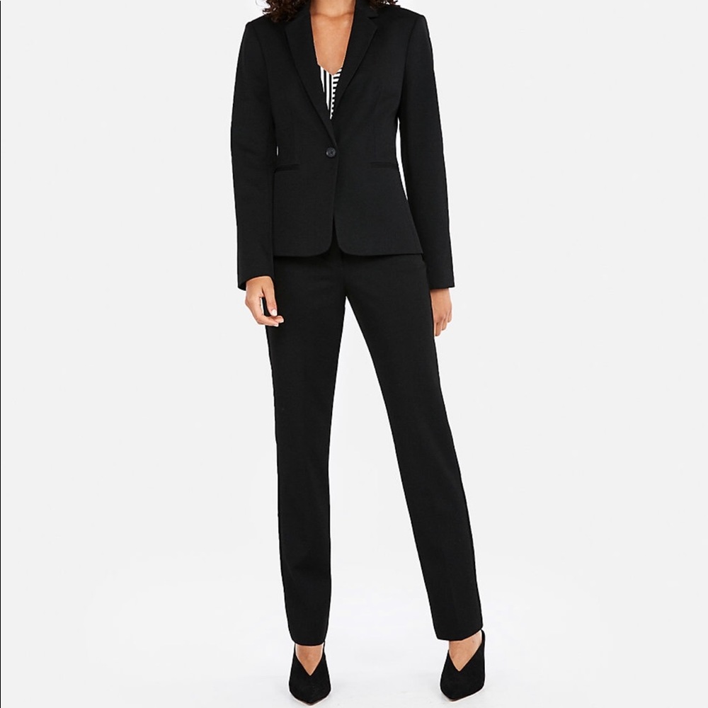 Express Size 6 Notch Collar One Button Blazer - image 2